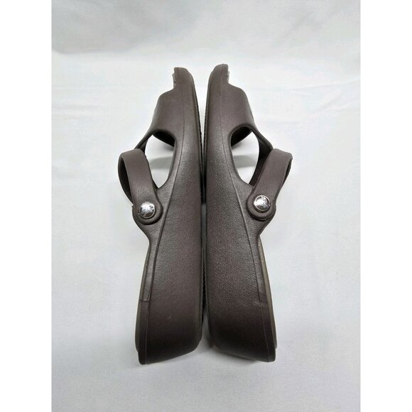 Crocs Patricia Wedge Strappy Slide Slip On Sandals Womens Size 7 Brown - Picture 6 of 8